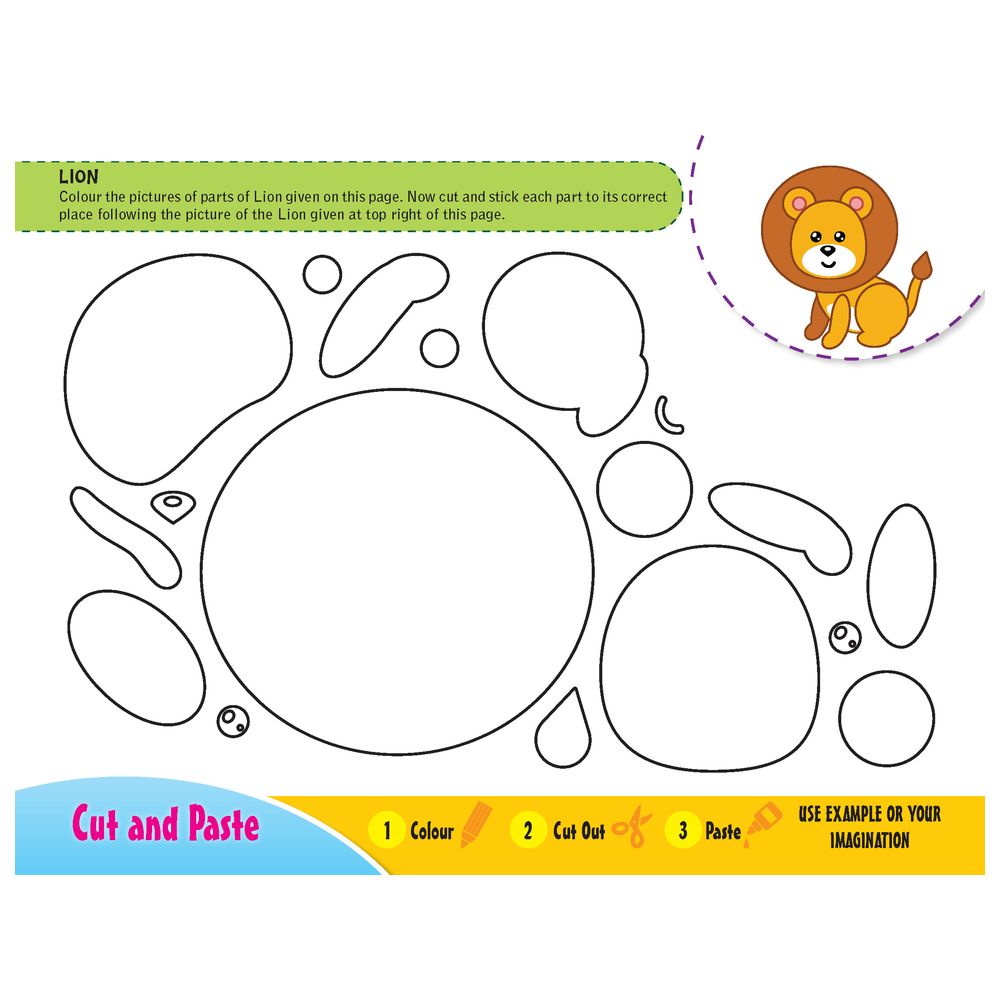 كتاب - Colour, Cut And Paste Activity Book - Animal Kingdom