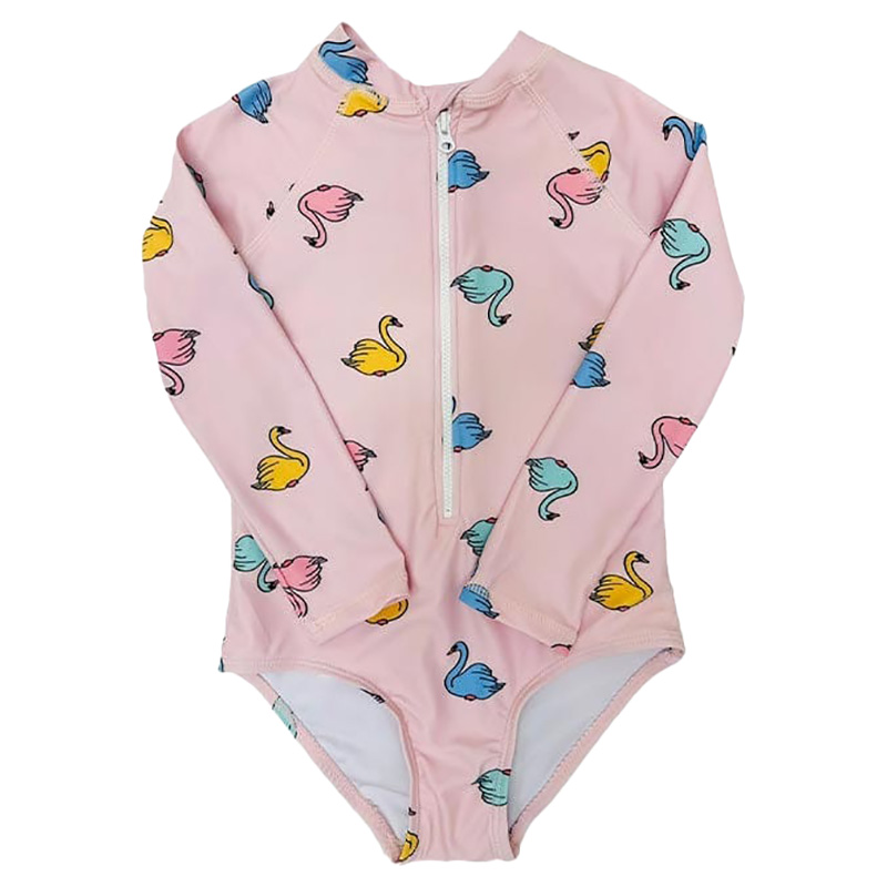 Onesports Long Sleeved Swan Print Swimsuit