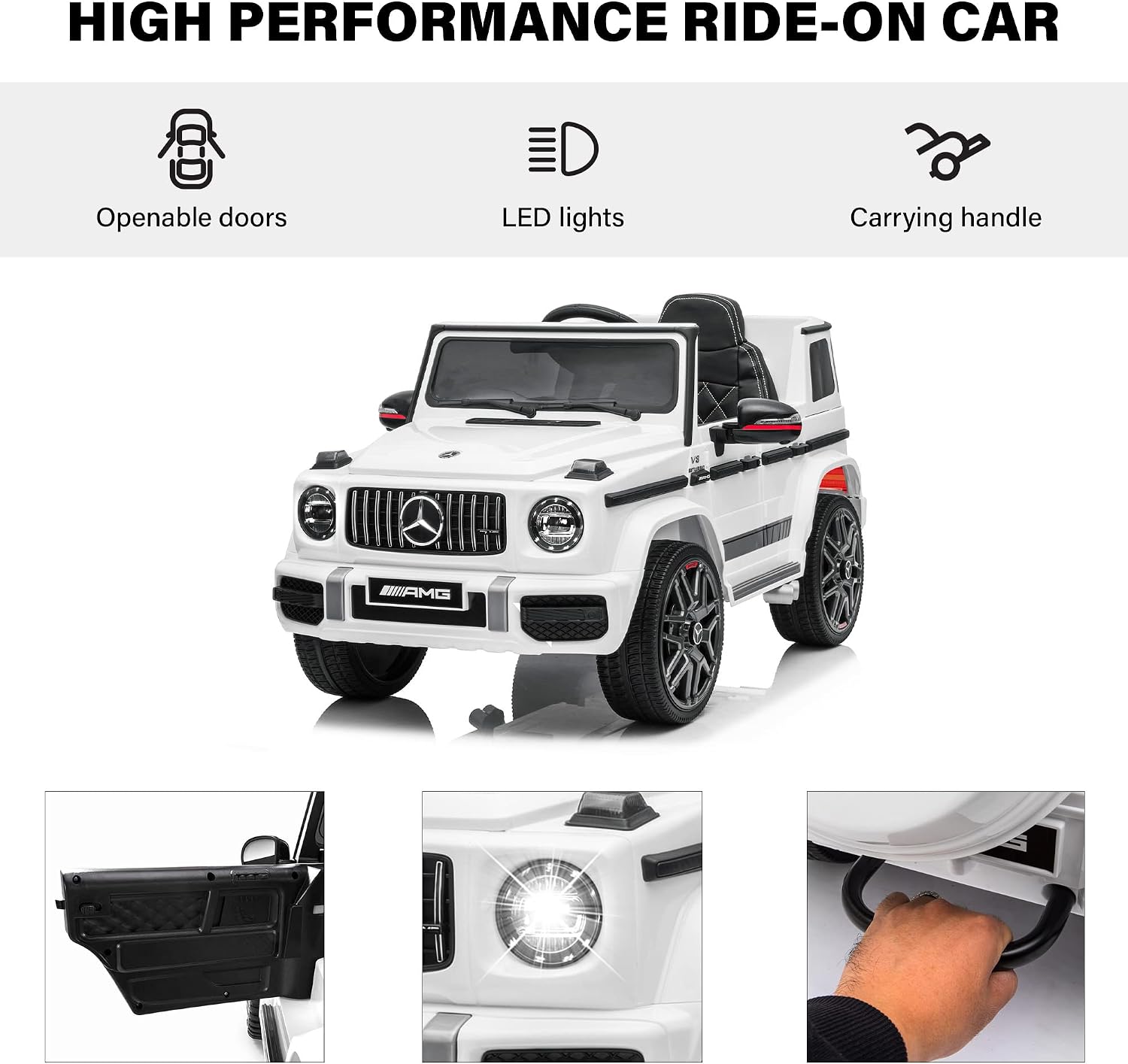 Mercedes-Benz - G63 Kids Rideon Jeep - 12V - White