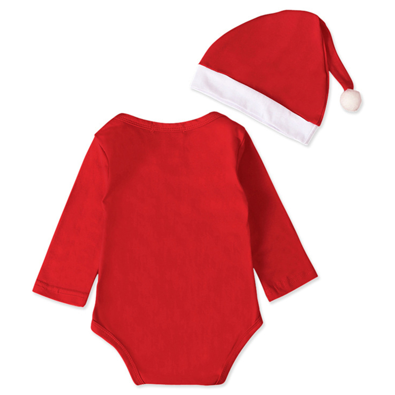 Sugar Rush My First Christmas Romper with Hat - Red