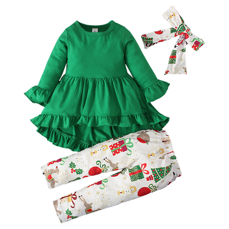 Sugar Rush Christmas Printed Combo Set - Green