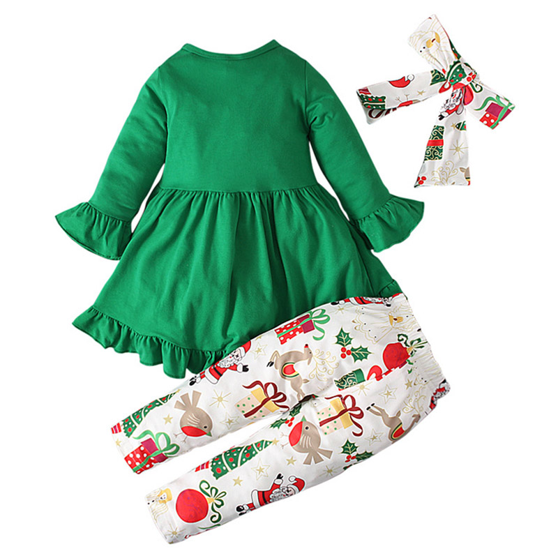 Sugar Rush Christmas Printed Combo Set - Green