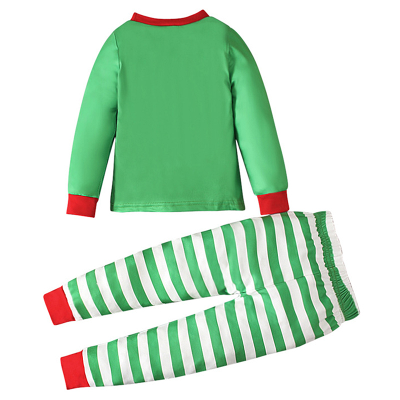 Sugar Rush Christmas Striped Printed Top & Bottom Set - Green