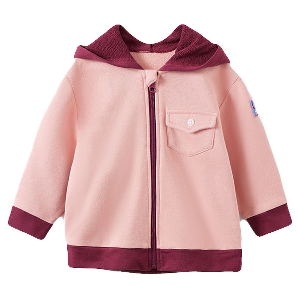 Sugar Rush Solid Hooded Full Sleeves Jacket - Red