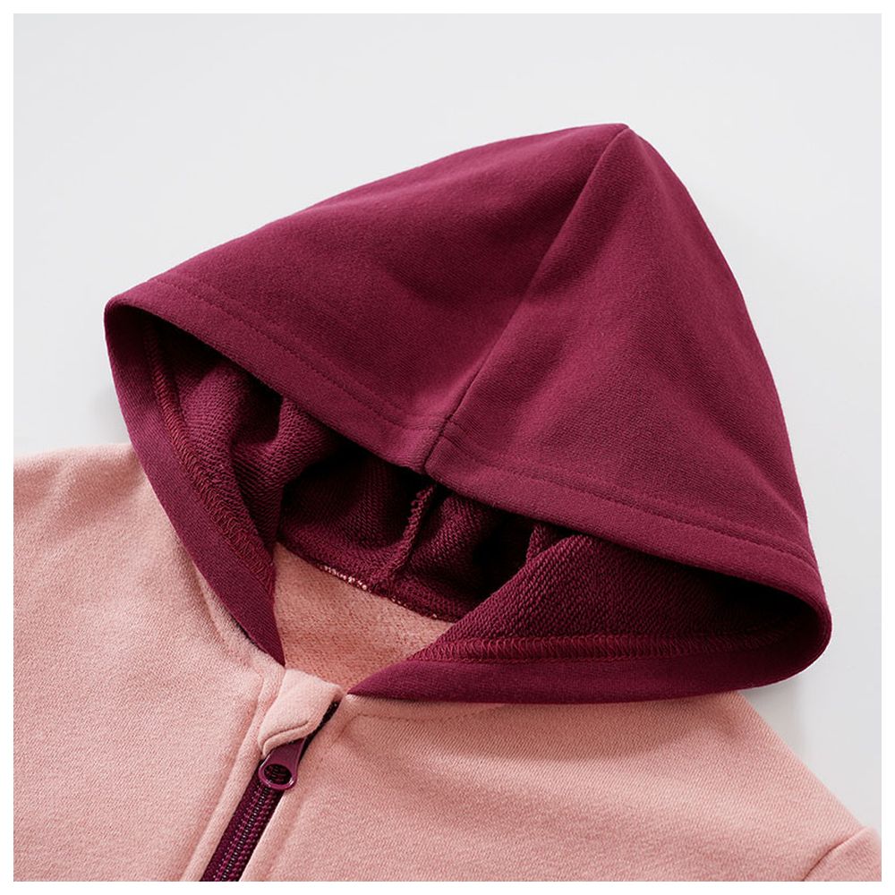 Sugar Rush Solid Hooded Full Sleeves Jacket - Red
