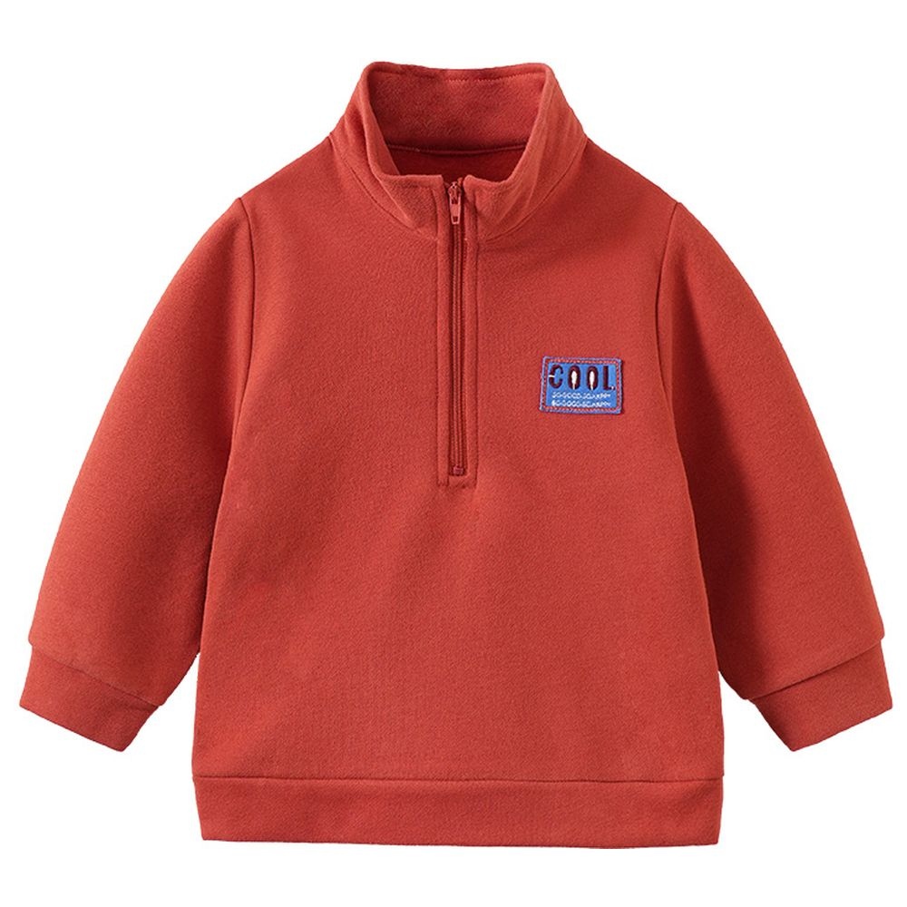 Sugar Rush Solid High-Neck Full Sleeves Sweatshirt - Red