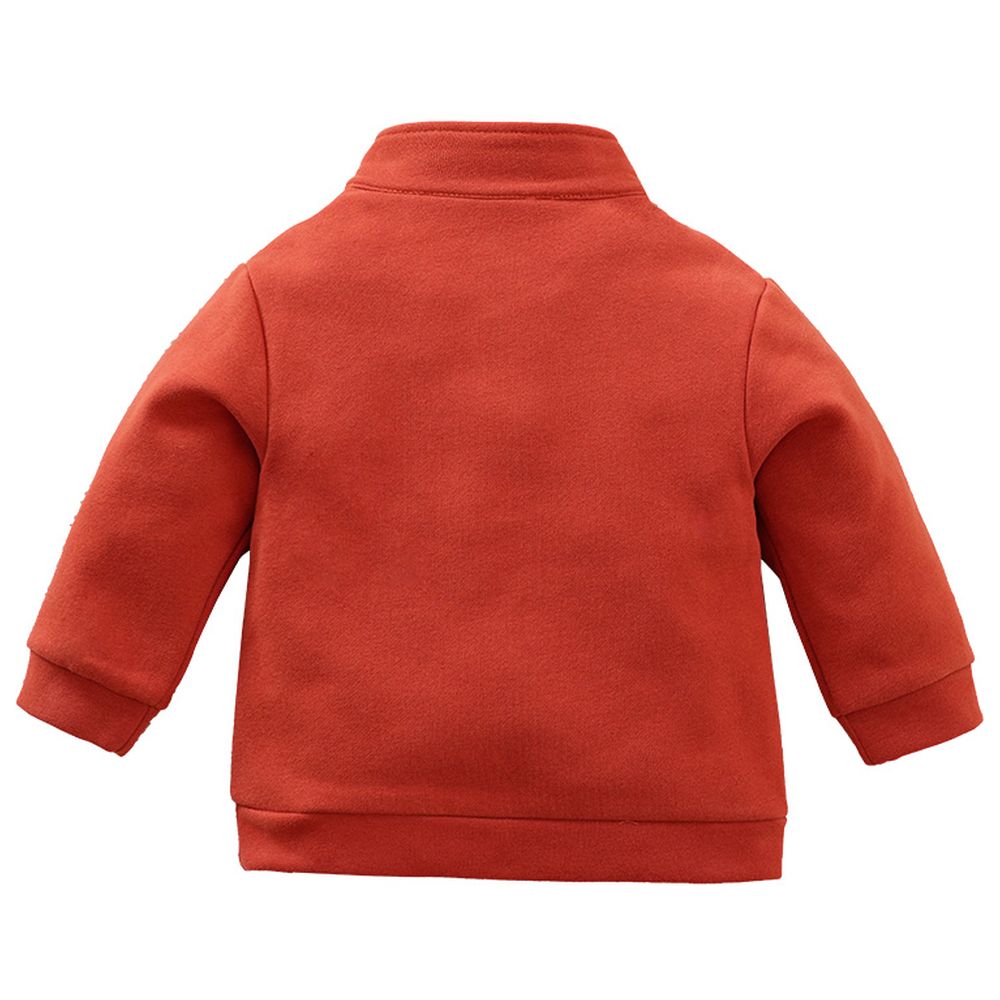 Sugar Rush Solid High-Neck Full Sleeves Sweatshirt - Red