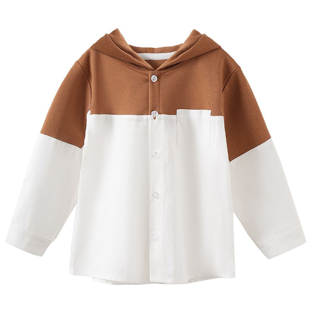 Sugar Rush Solid Hoodie Full Sleeves Jacket - Brown