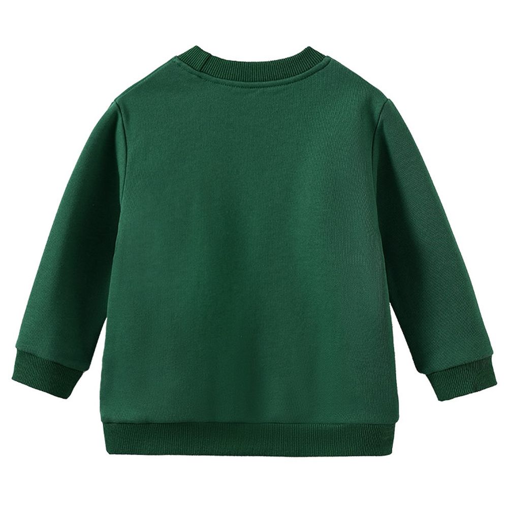 Sugar Rush Printed Round Neck Full Sleeves Sweatshirt - Green