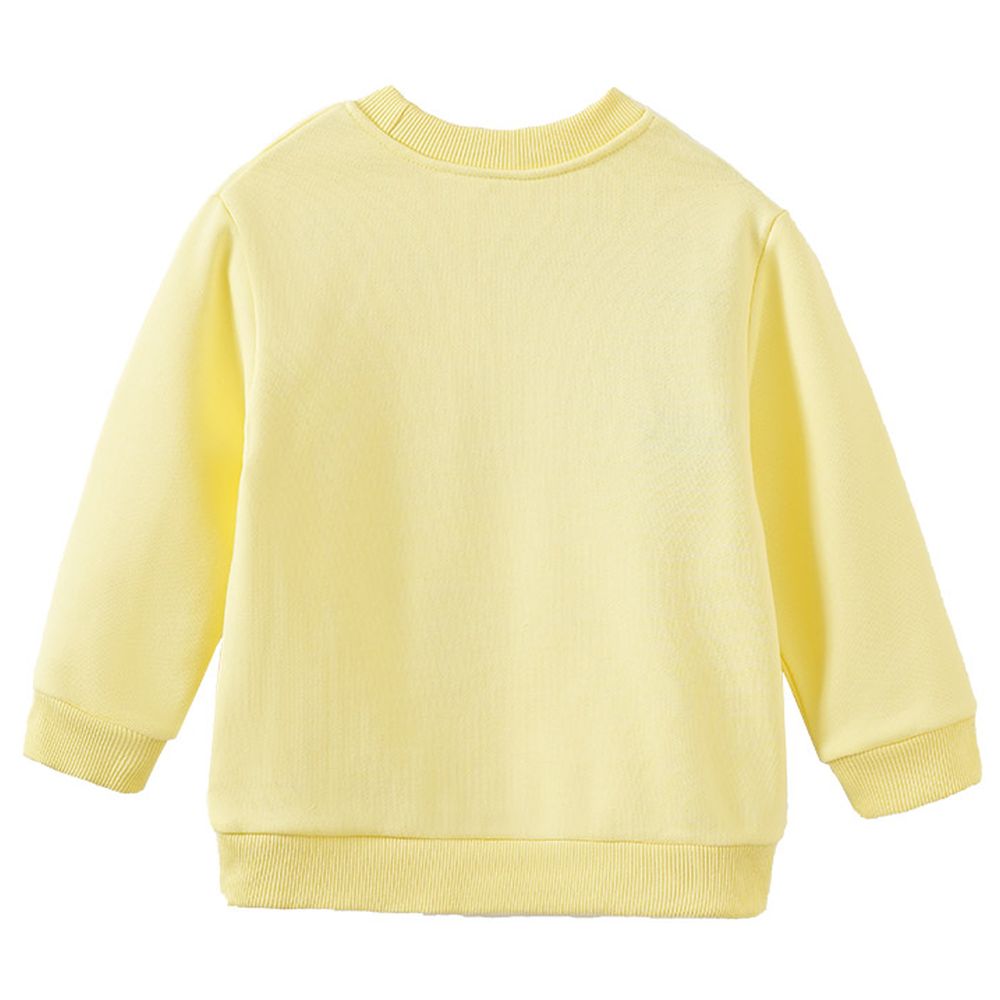 Sugar Rush Printed Round Neck Full Sleeves Sweatshirt - Yellow