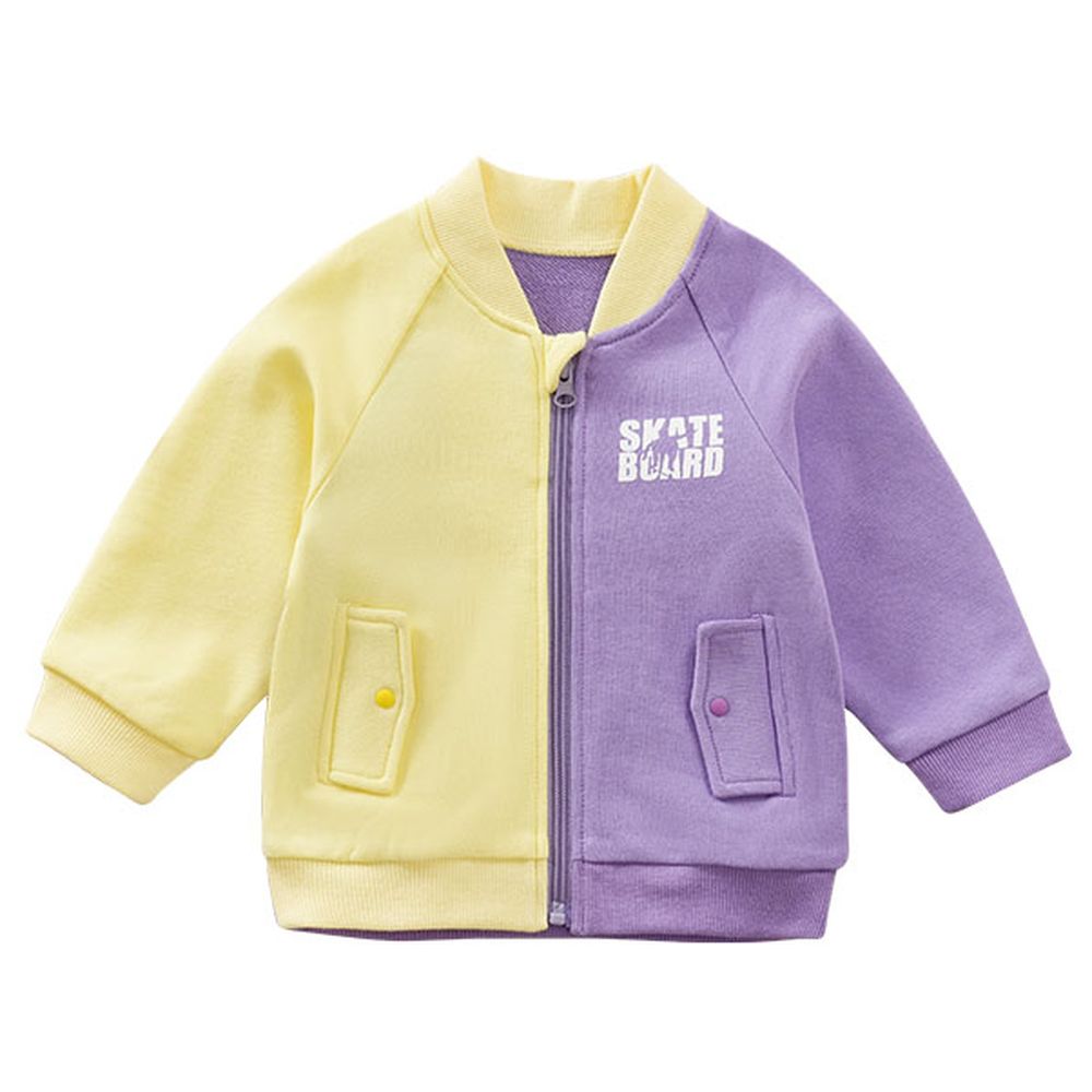 Sugar Rush Colorblocked Full Sleeves Zipper Jacket - Purple