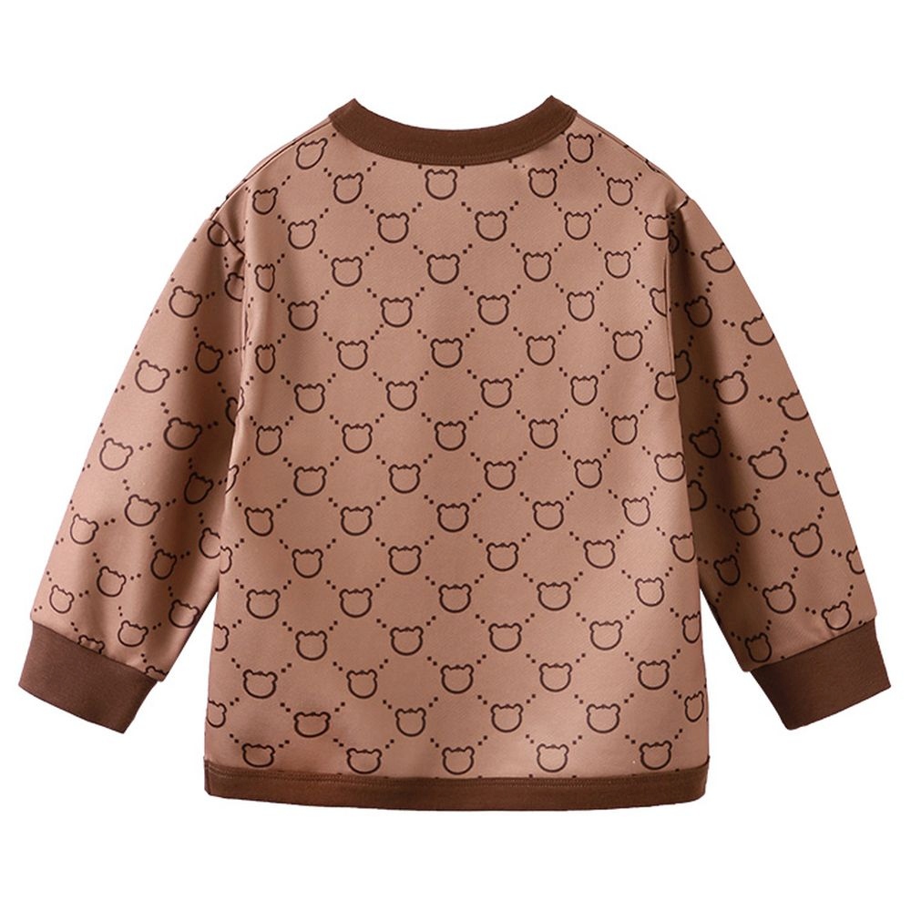 Sugar Rush Printed V-Neck Full Sleeves Jacket - Brown