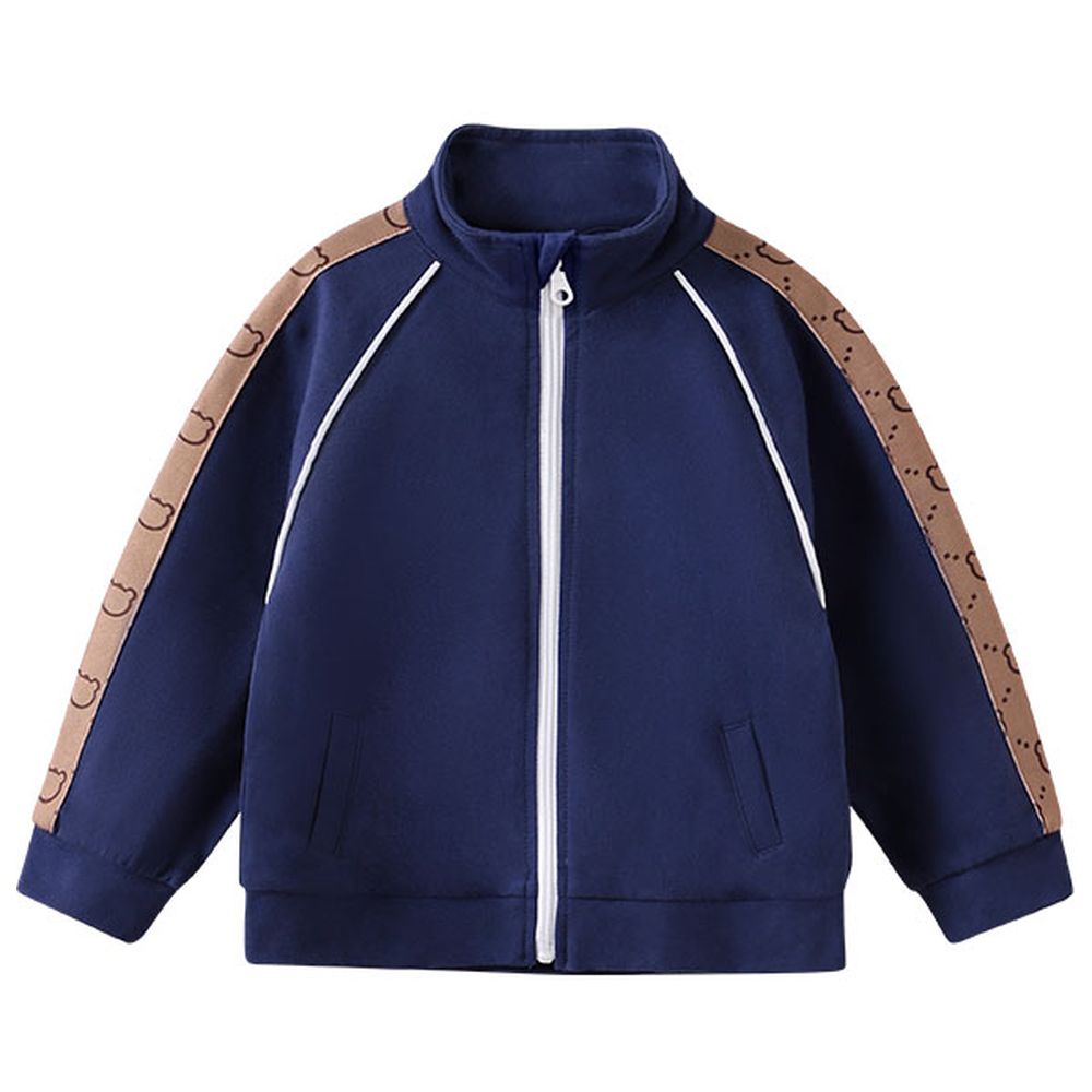 Sugar Rush Solid High-Neck Full Sleeves Jacket - Navy