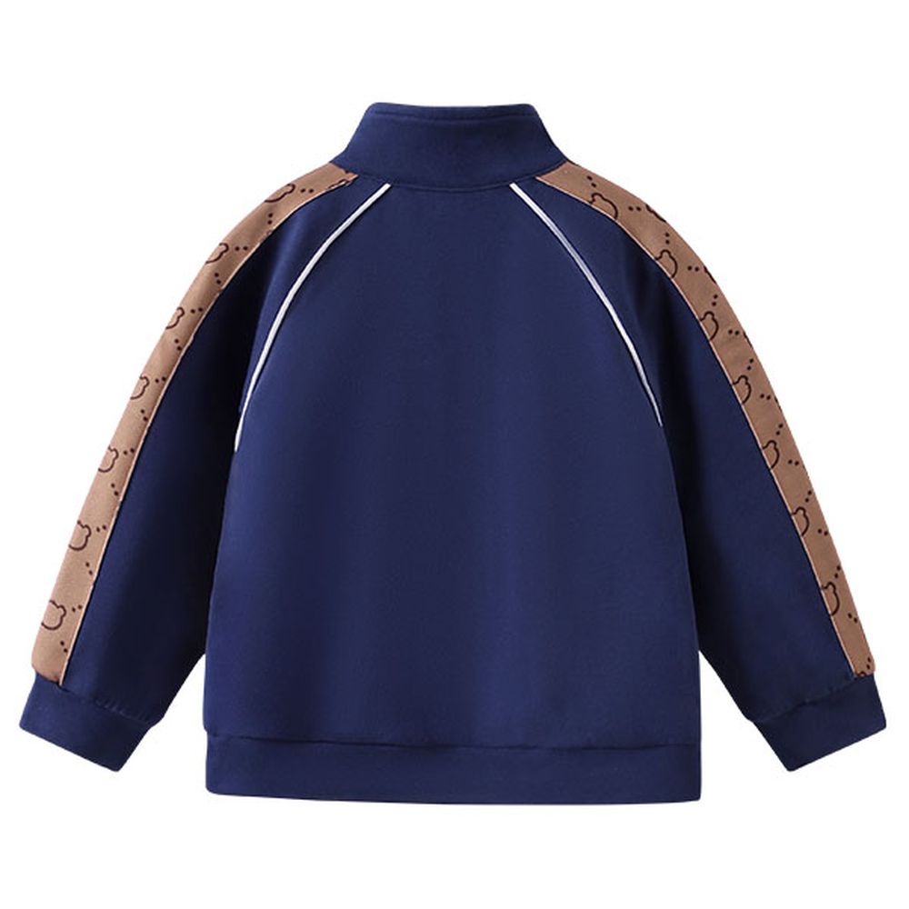 Sugar Rush Solid High-Neck Full Sleeves Jacket - Navy