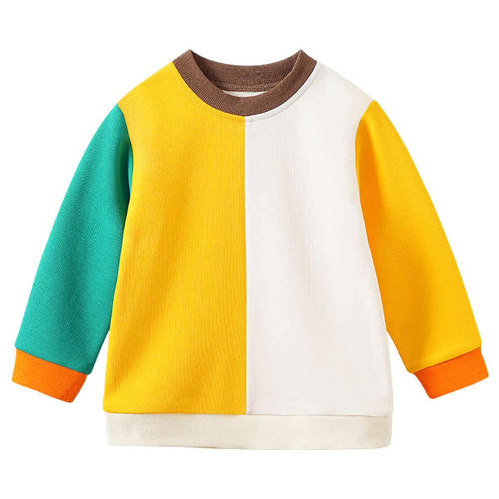 Sugar Rush Colorblocked Full Sleeves Sweatshirt - Yellow