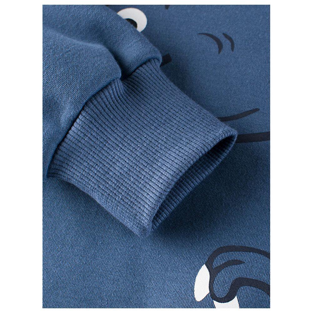 Sugar Rush Printed Round Neck Full Sleeves Sweatshirt - Blue