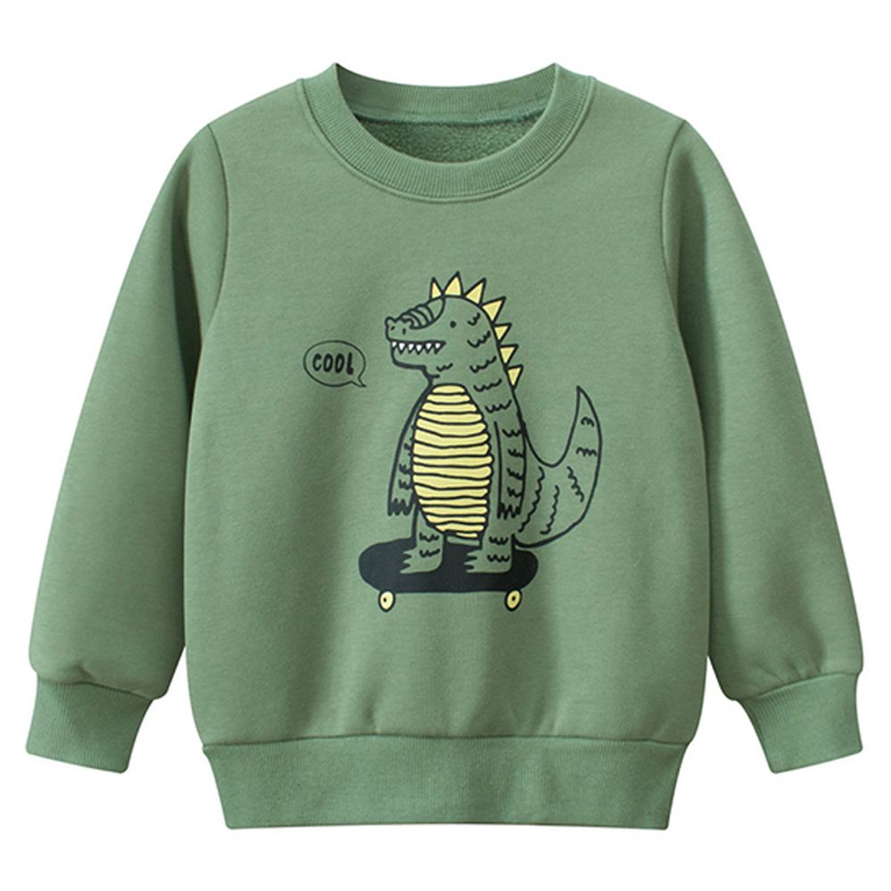 Sugar Rush Regular Round Neck Full Sleeves Sweatshirt - Green