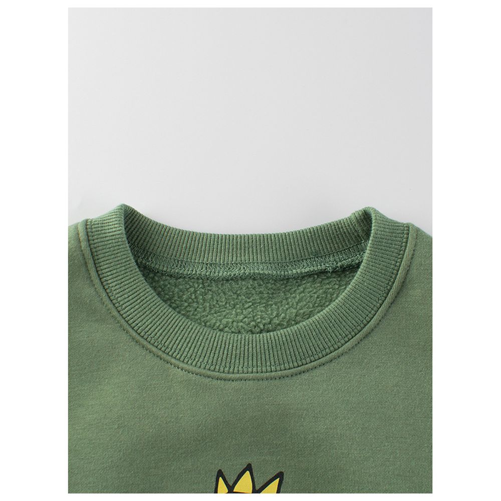 Sugar Rush Regular Round Neck Full Sleeves Sweatshirt - Green