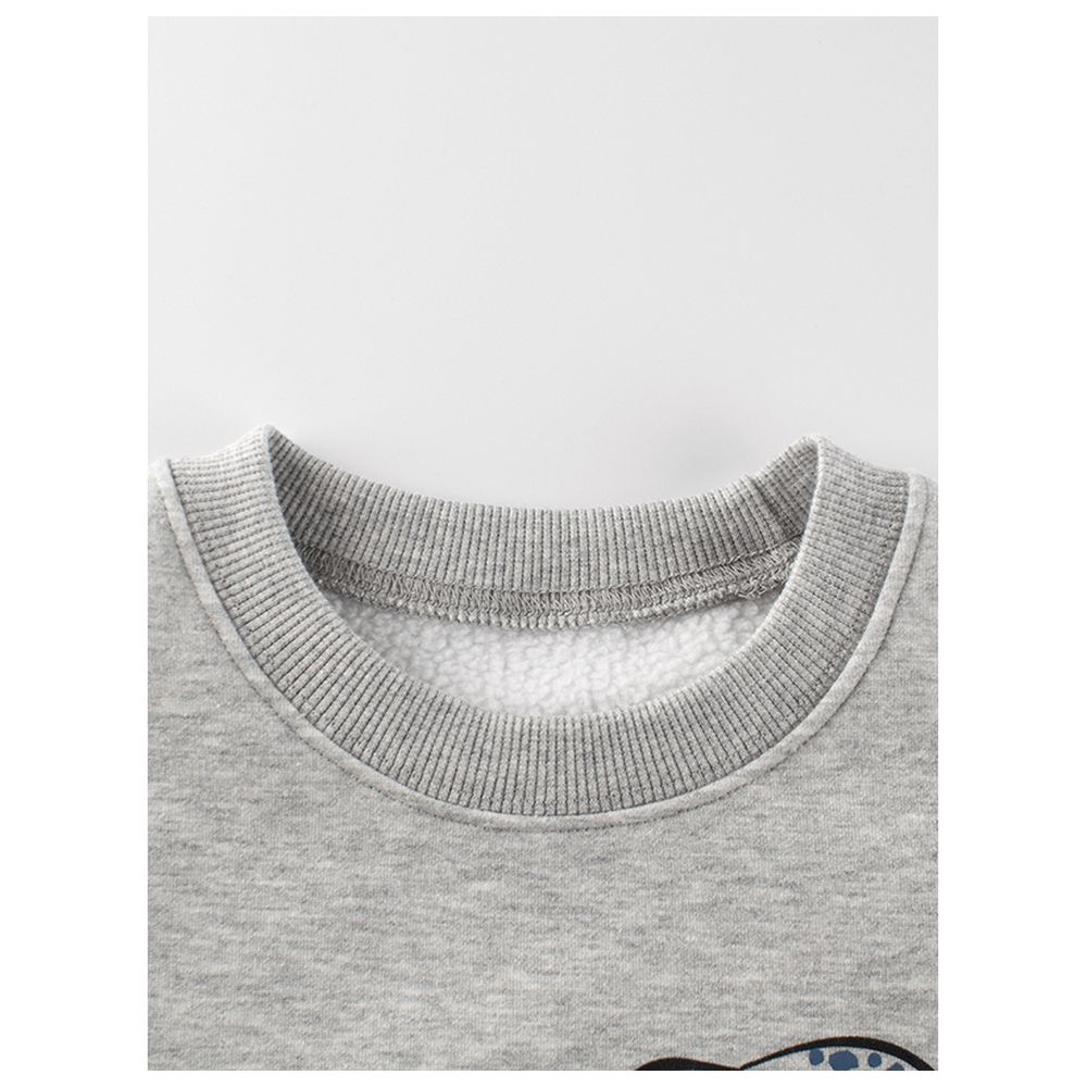 Sugar Rush Regular Round Neck Full Sleeves Sweatshirt - Grey