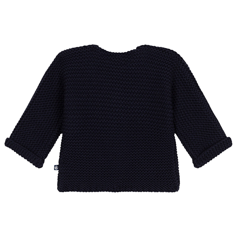 Petit Bateau Baby's Moss Stitch Knit Cardigan - Blue