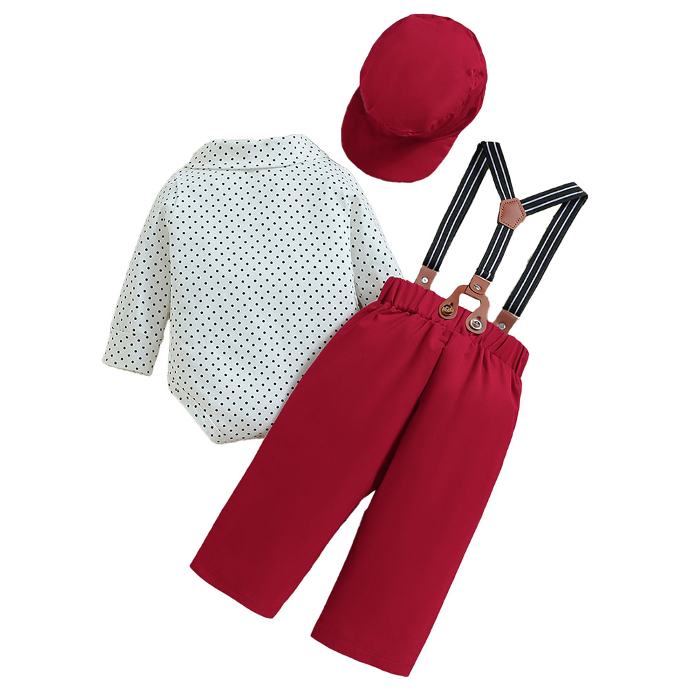 Sugar Rush Solid Polka Dot Classic Combo Set - White/Red