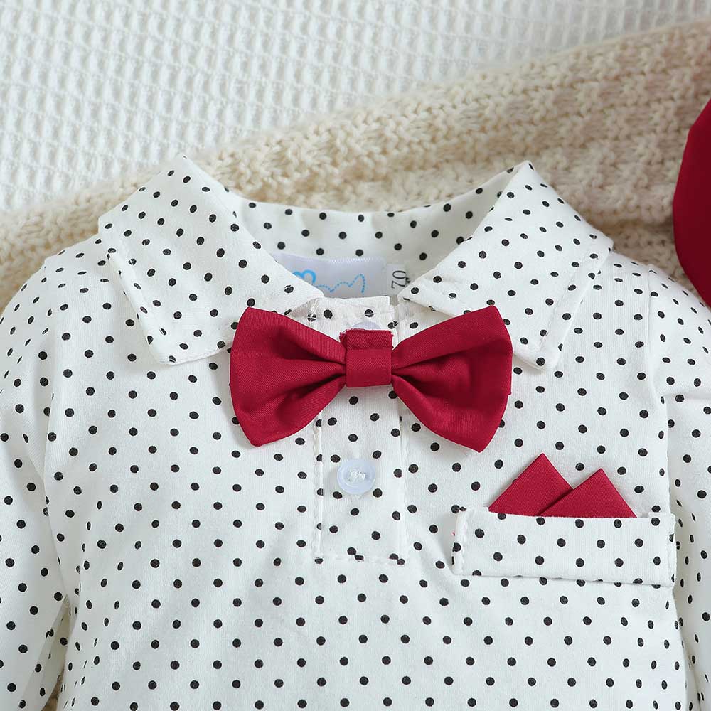 Sugar Rush Solid Polka Dot Classic Combo Set - White/Red