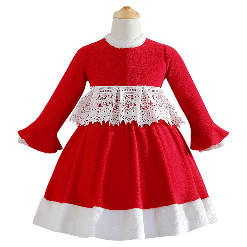 Sugar Rush Appliqued Lace Christmas Fashion Dress - Red