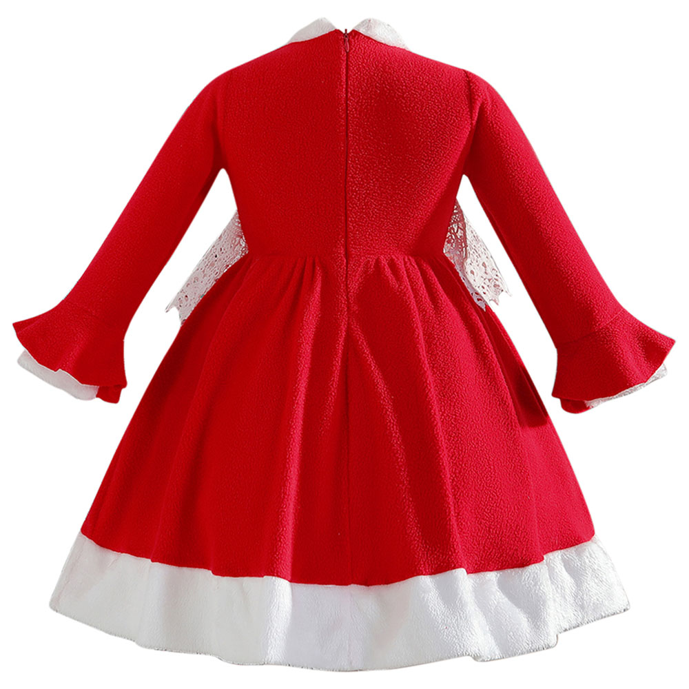 Sugar Rush Appliqued Lace Christmas Fashion Dress - Red