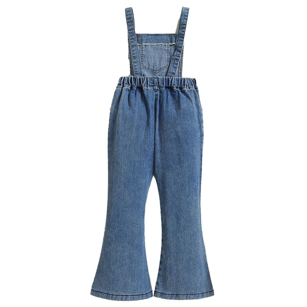 Sugar Rush Solid Square-Neck Sleeveless Dungaree - Blue
