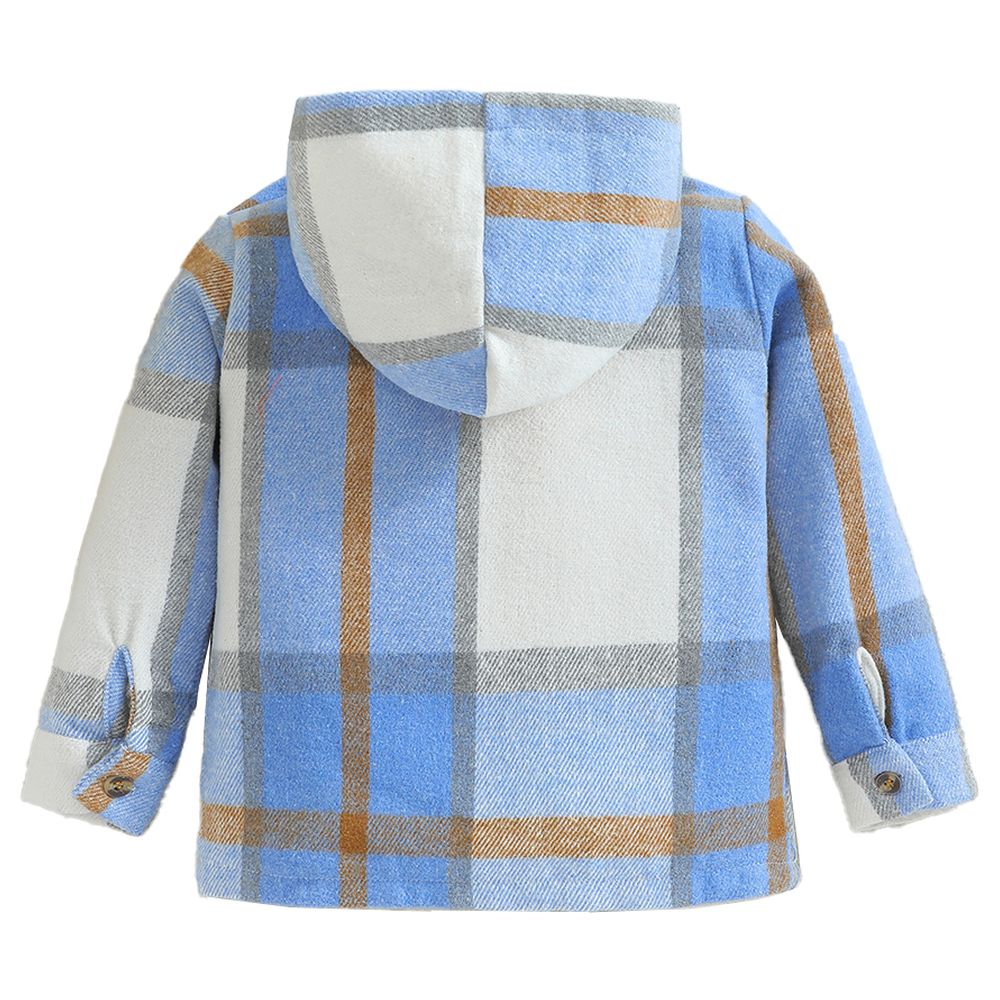 Sugar Rush Checked Regular Hoodie Full Sleeves Jacket - Blue