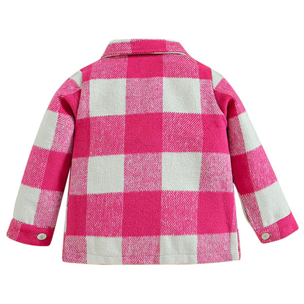Sugar Rush Checked Regular Classic Full Sleeves Jacket - Pink