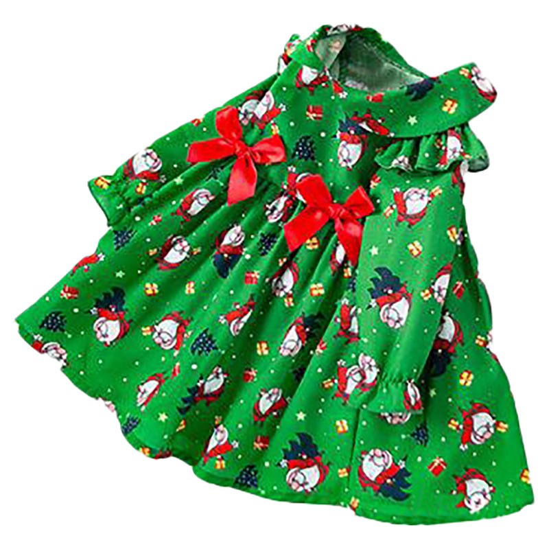 Sugar Rush Santa Printed Christmas Fashion Dress - Green