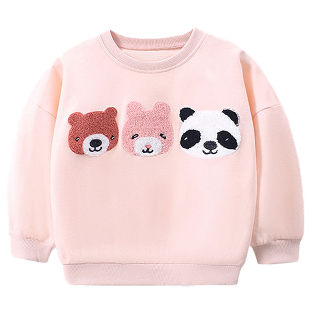 Sugar Rush Girls Appliqued Full Sleeves Sweatshirt - Pink