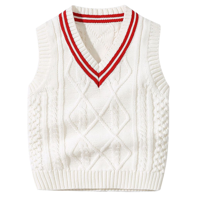 Sugar Rush Solid Regular V-Neck Sleeveless Sweater - White
