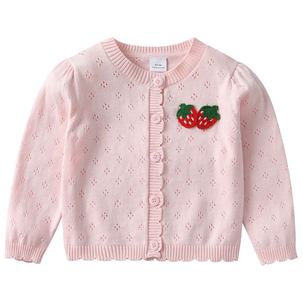 Sugar Rush Embellished Round Neck Full Sleeves Jacket - Pink