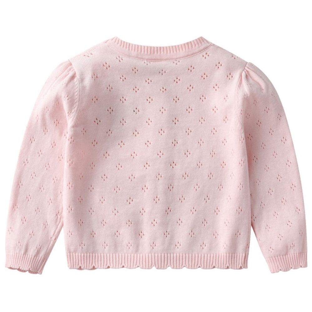 Sugar Rush Embellished Round Neck Full Sleeves Jacket - Pink