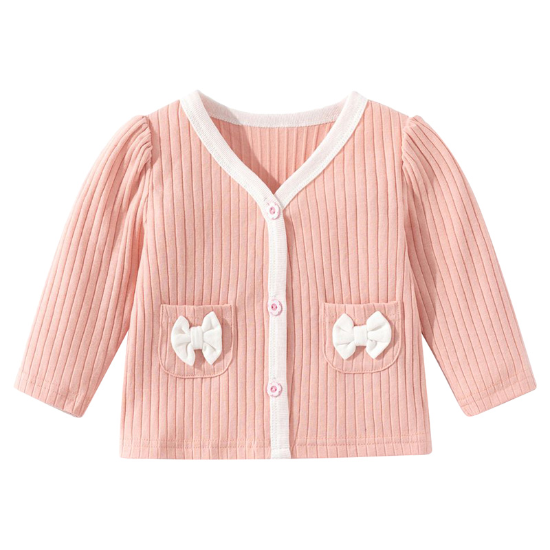 Sugar Rush Appliqued V-Neck Full Sleeves Jacket - Pink