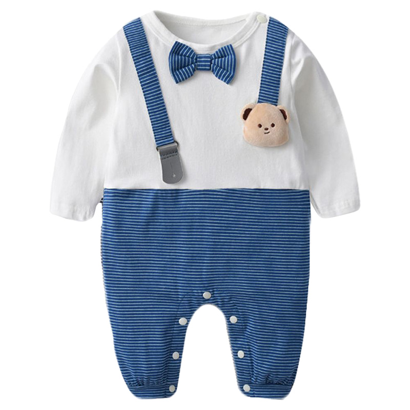 Sugar Rush Boys Appliqued Full Sleeves Jumpsuit - Blue