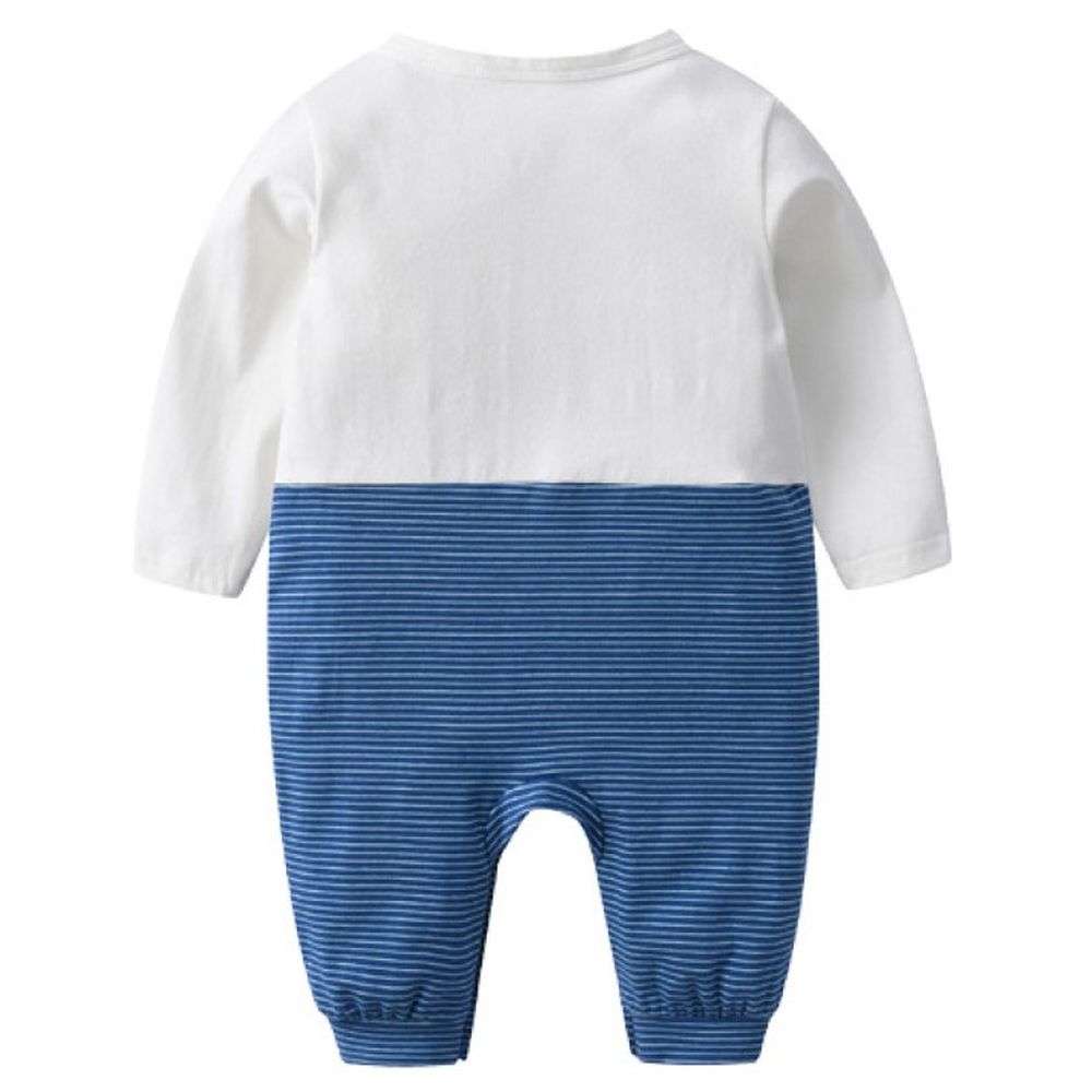 Sugar Rush Boys Appliqued Full Sleeves Jumpsuit - Blue