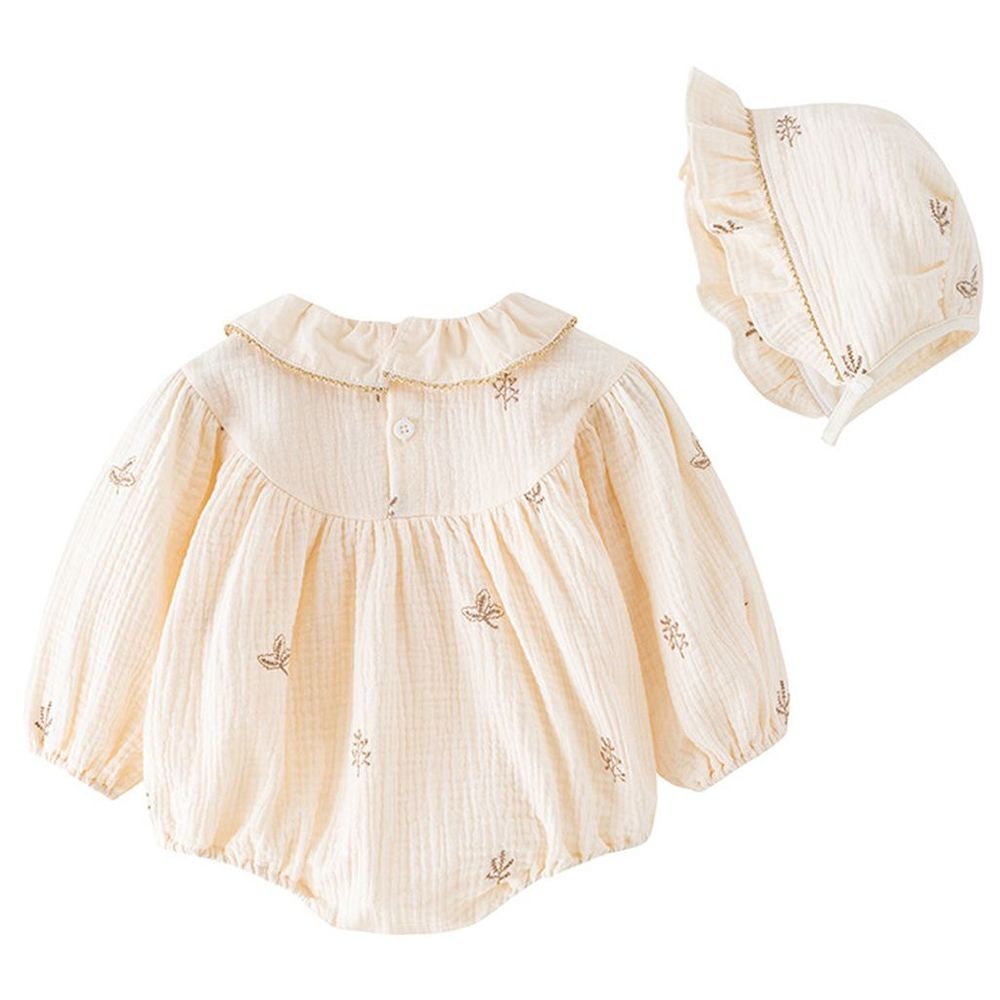 Sugar Rush Printed Round Neck Full Sleeves Onesie - Off White
