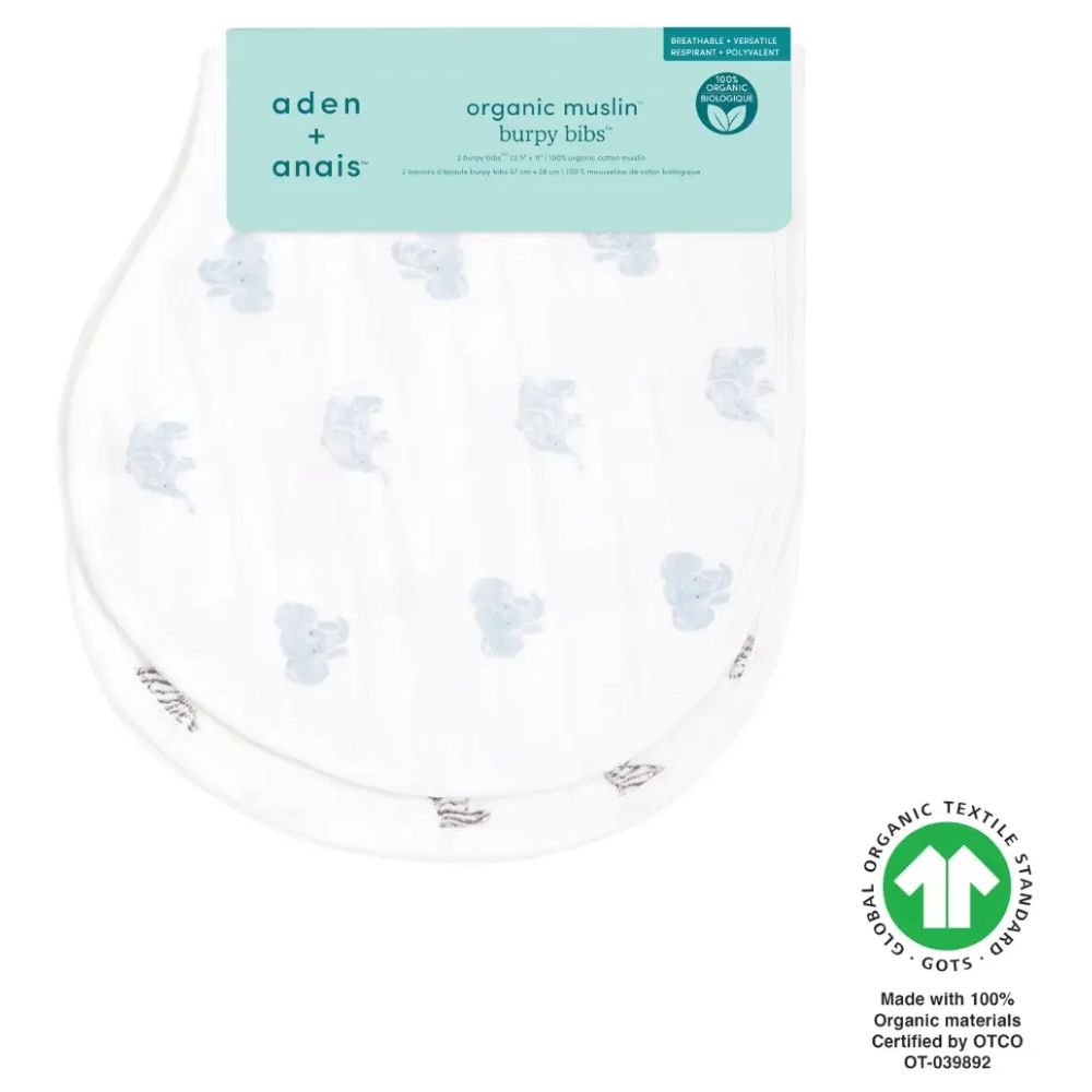 Aden + Anais - Organic Cotton Burpy Bibs - Animal Kingdom - Pack of 2
