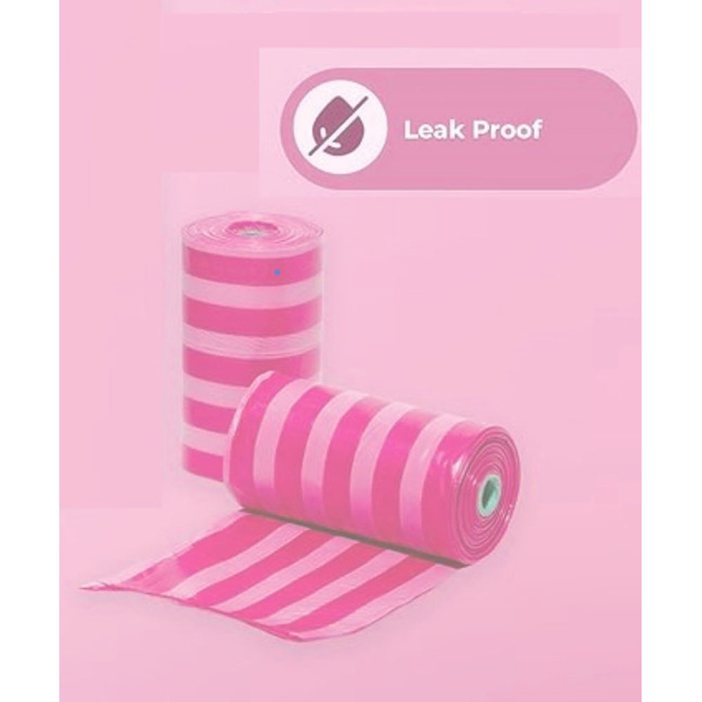 Amchi Baby - Disposable Nappy Bag Refill Rolls - Pink - Pack of 5