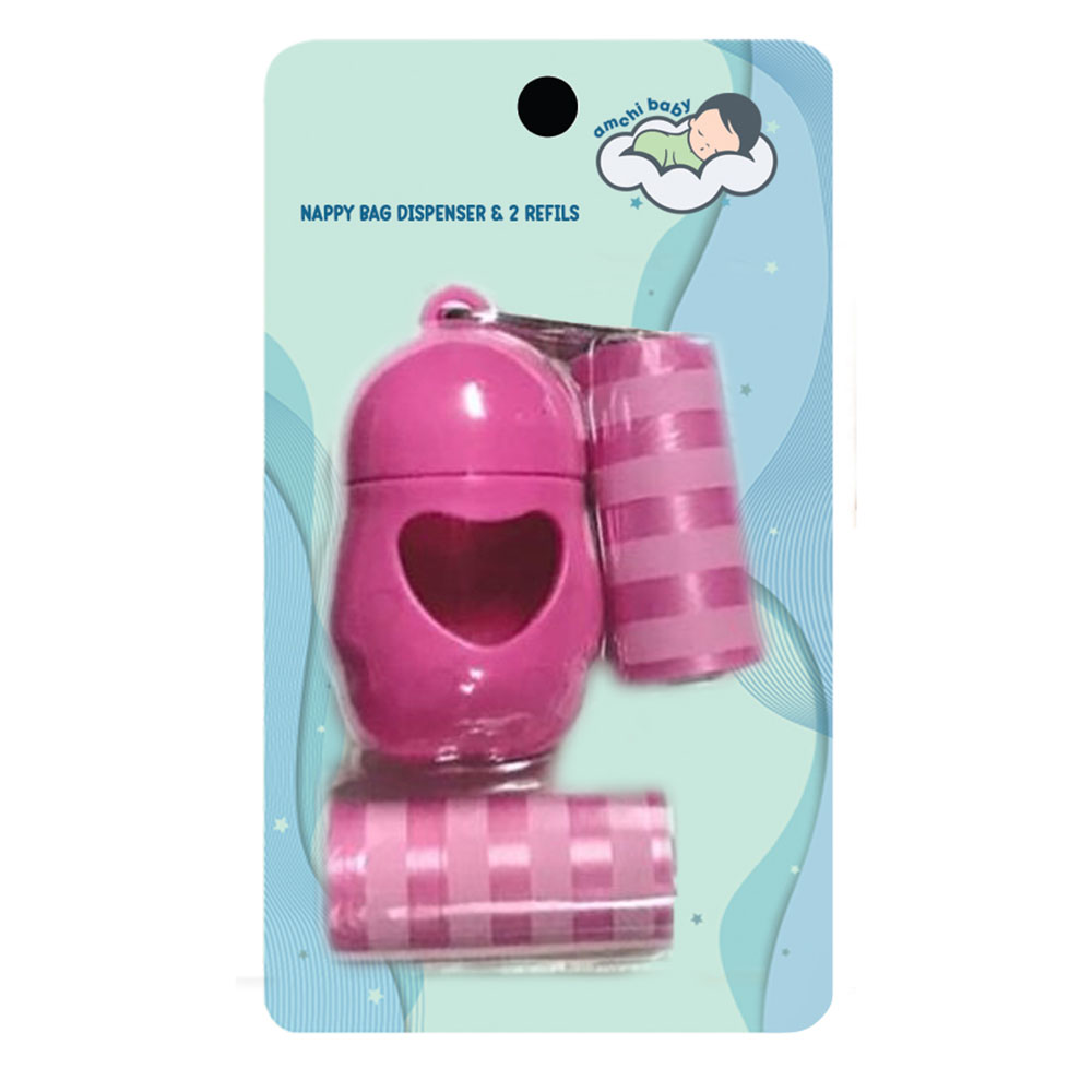 Amchi Baby - Diaper Disposal Bag Dispenser With 2 Refills - Pink
