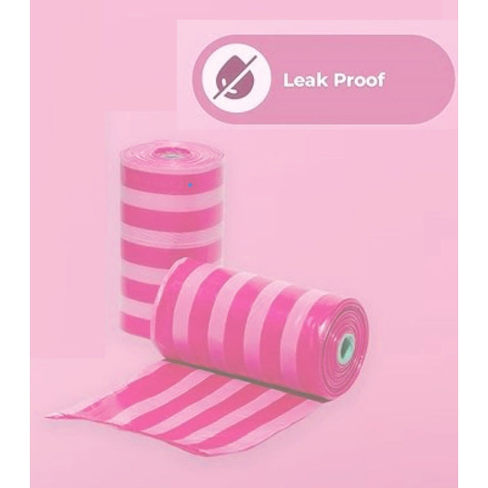 Amchi Baby - Disposable Nappy Bag Refills - 4pcs - 80 Bags - Pink