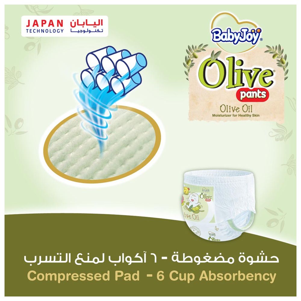 BabyJoy Olive Culotte Diaper Pants| Size 5 - Junior - 14-23Kg - Mega Pack - 40pcs