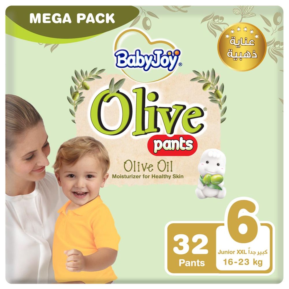 BabyJoy Olive Culotte Diaper Pants| Size 6 - XXL - 16+Kg - Mega Pack - 32pcs
