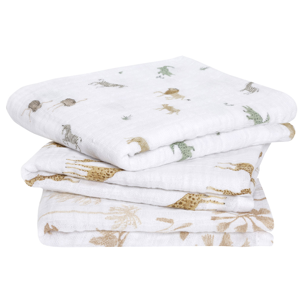 Aden + Anais - Organic Muslin Musy Squares - Safari Dream - 3 Pcs