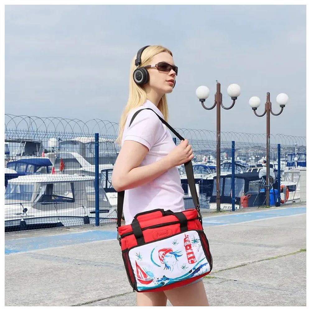 Anemoss - Lighthouse Insulated Cooler Lunch Bag - Red - 18.5 L