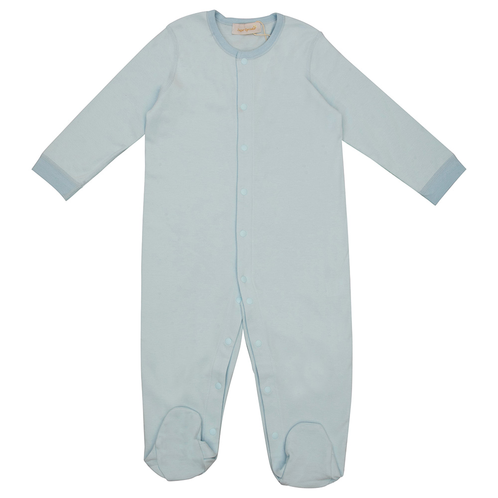 Sugar Sprinkle Angel Wings Organic Cotton Sleepsuit - Baby Blue