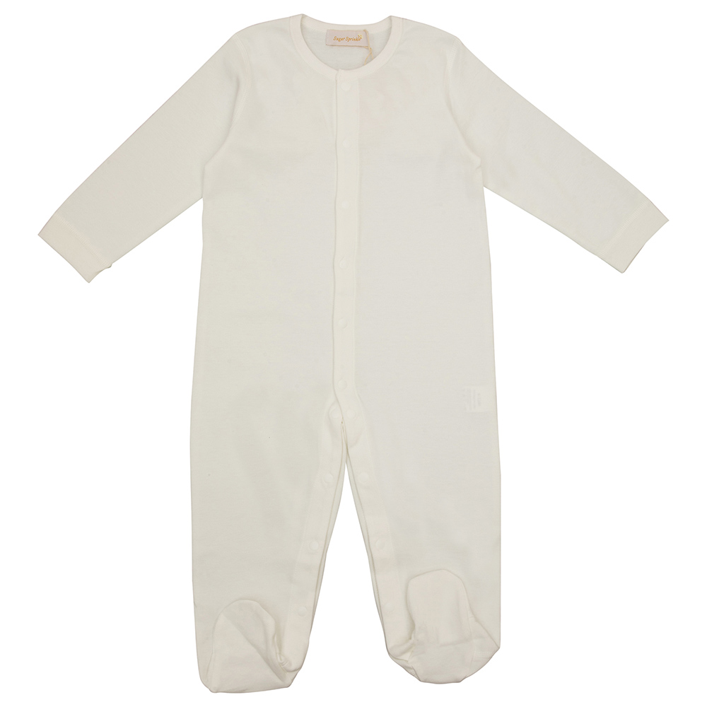 Sugar Sprinkle Angel Wings Organic Cotton Sleepsuit - Ivory